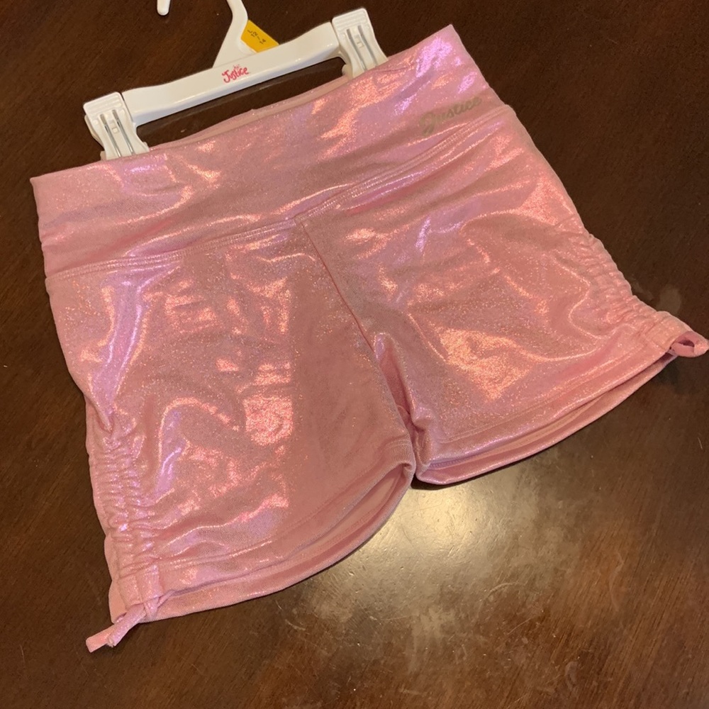 JUSTICE GLITER PINK BIKERS (GIRLS) NWT - Picture 2 of 11